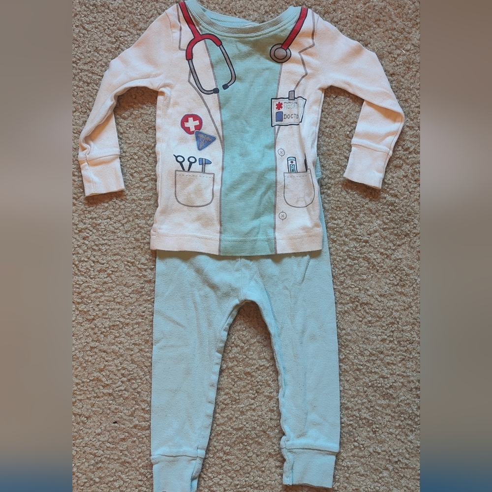 Old Navy Kids Pajama Set - Cream and Light Blue